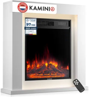 Kaminio Matti modern 32 witte elektrische haard met verwarming