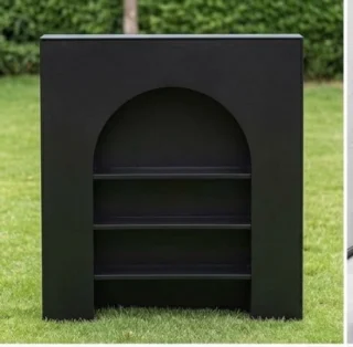 Kaminombouw 60 x 20 x 80 cm zwarte kaminsims Mobili Bella