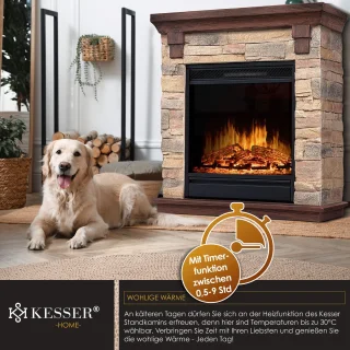 KESSER® Elektrische Sfeerhaard 1800W Bruin