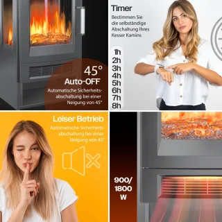 KESSER® Elektrische Sfeerhaard - Antraciet