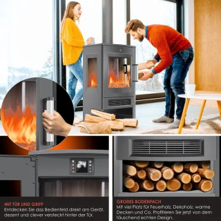 KESSER® Elektrische Sfeerhaard - Antraciet