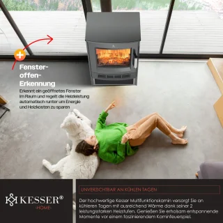 KESSER® Elektrische Sfeerhaard - Antraciet