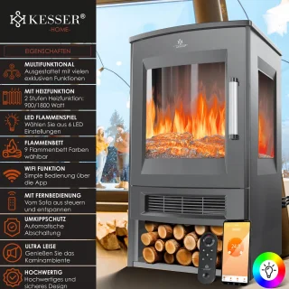 KESSER® Elektrische Sfeerhaard - Antraciet