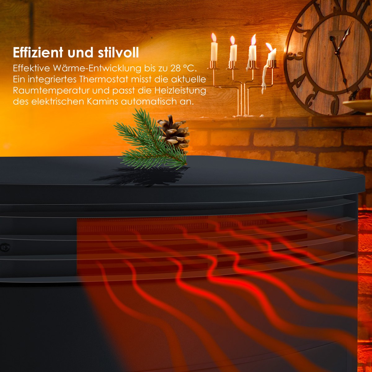 KESSER® Elektrische Sfeerhaard Zwart Extra Groot
