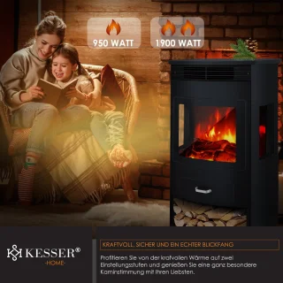 KESSER® Elektrische Sfeerhaard Zwart Extra Groot