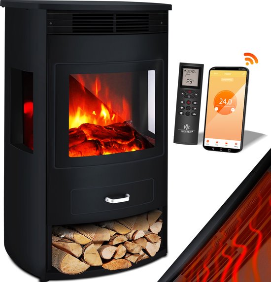 KESSER® Elektrische Sfeerhaard Zwart Extra Groot