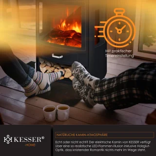 KESSER® Elektrische Sfeerhaard Zwart Groot