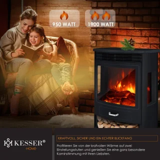 KESSER® Elektrische Sfeerhaard Zwart Groot