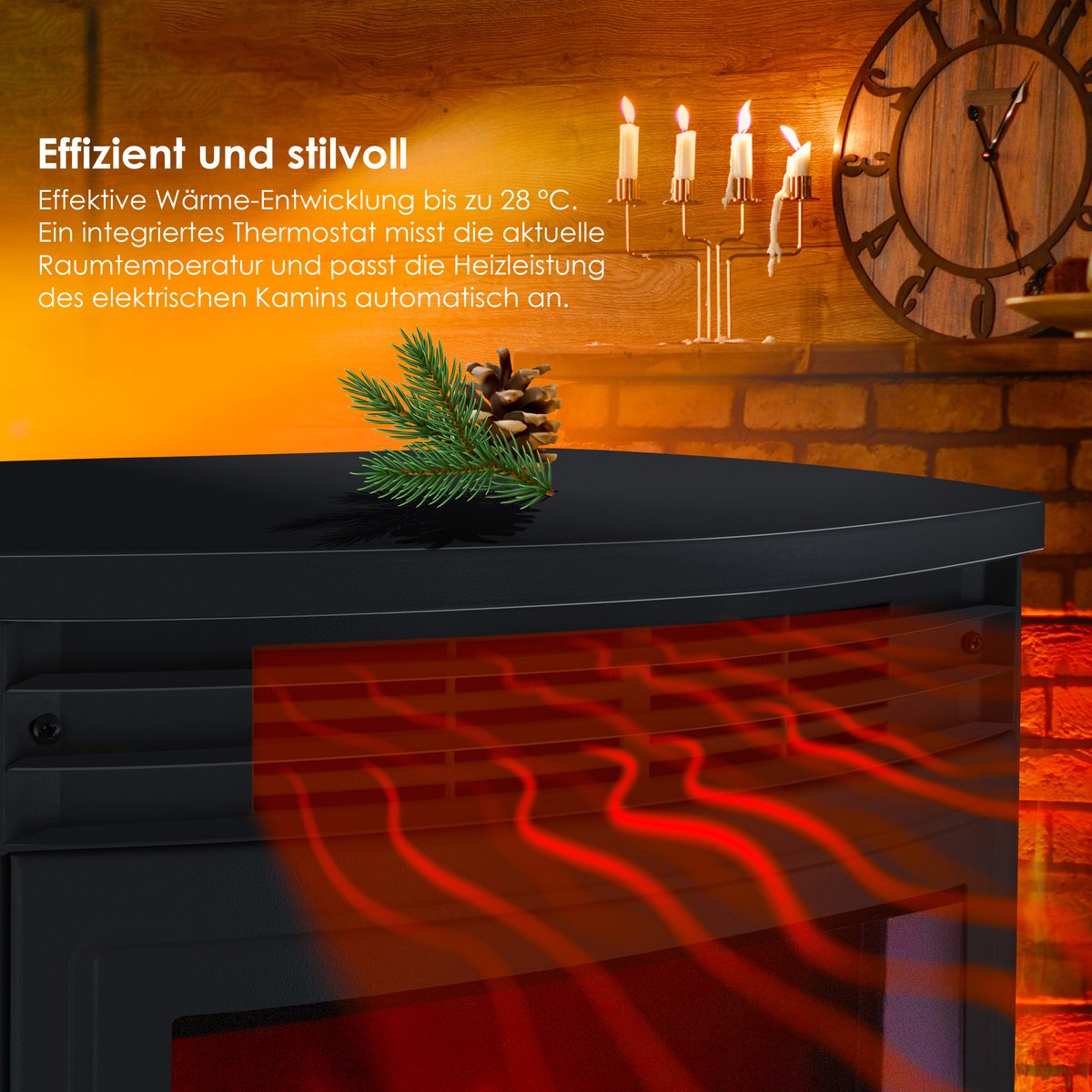 KESSER® Elektrische Sfeerhaard Zwart Groot