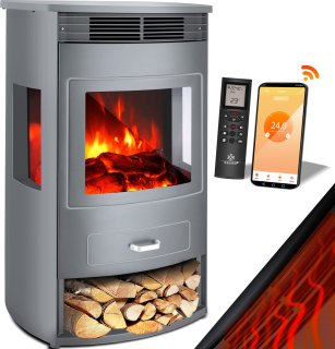 De KESSER® Sfeerhaard Elektrische Haard - Extra groot, Grijs in één oogopslag