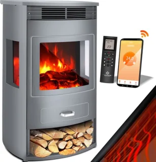 KESSER® Sfeerhaard Elektrische Haard - Extra groot, Grijs