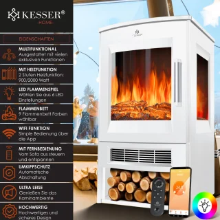 KESSER® Sfeerhaard Elektrische Haard Wit
