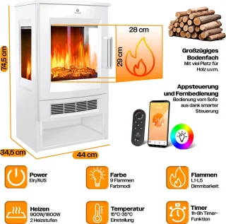 KESSER® Sfeerhaard Elektrische Haard Wit