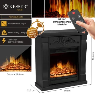 KESSER® Villa Zwart Elektrische Sfeerhaard
