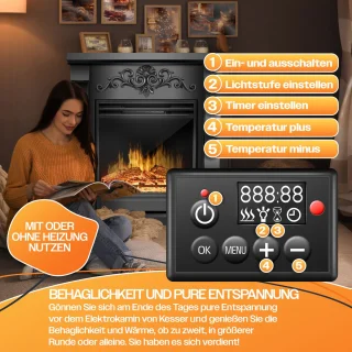 KESSER® Villa Zwart Elektrische Sfeerhaard