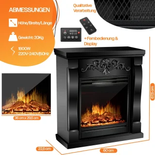 KESSER® Villa Zwart Elektrische Sfeerhaard