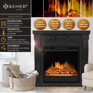 KESSER® Villa Zwart Elektrische Sfeerhaard