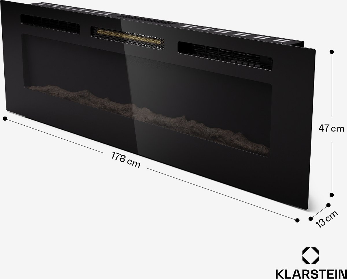Klarstein Deco Elektrische Haard 1800W Zwart