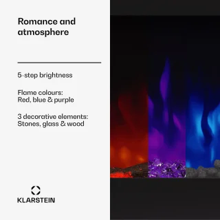 Klarstein Deco Elektrische Haard 1800W Zwart