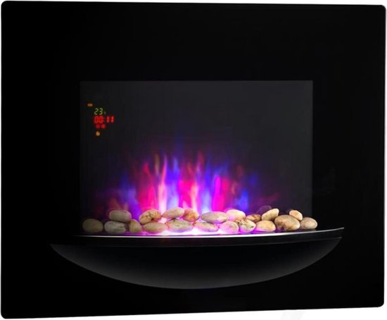 Klarstein Feuerschale Elektrische Wandhaard 1800W Zwart