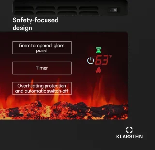 Klarstein Galeras Smart Elektrische haard zwart