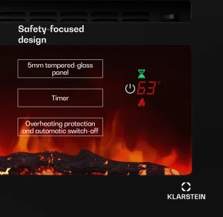 Klarstein Galeras Smart elektrische haard zwart