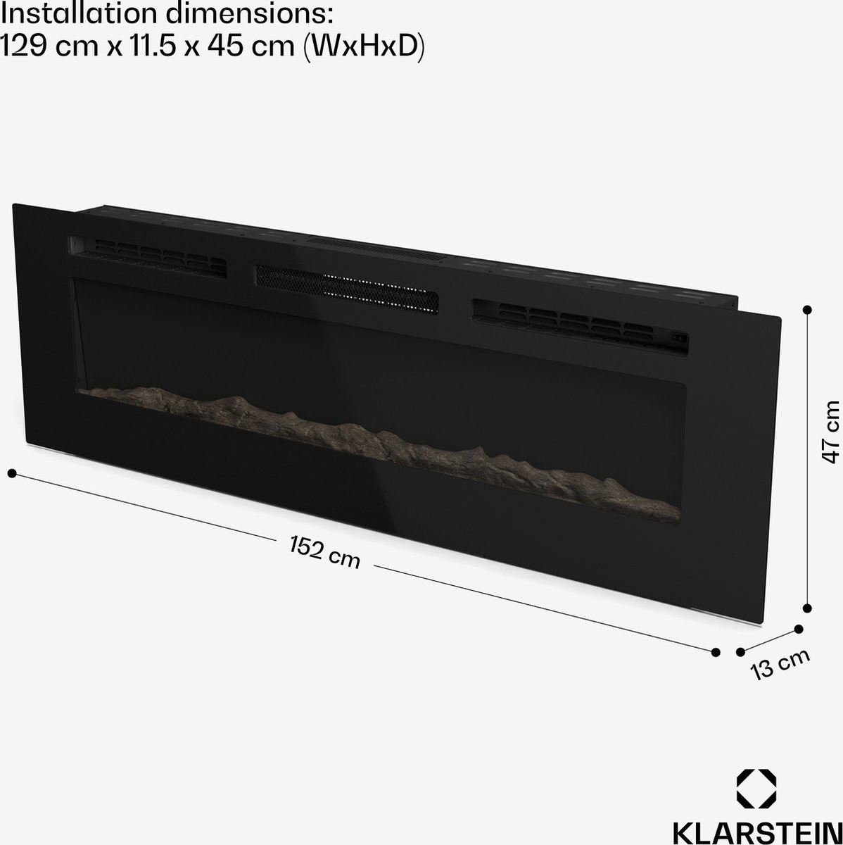 Klarstein Galeras Smart elektrische haard zwart
