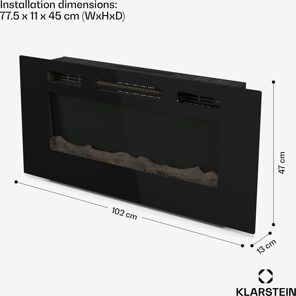 Klarstein Galeras Smart elektrische haard zwart