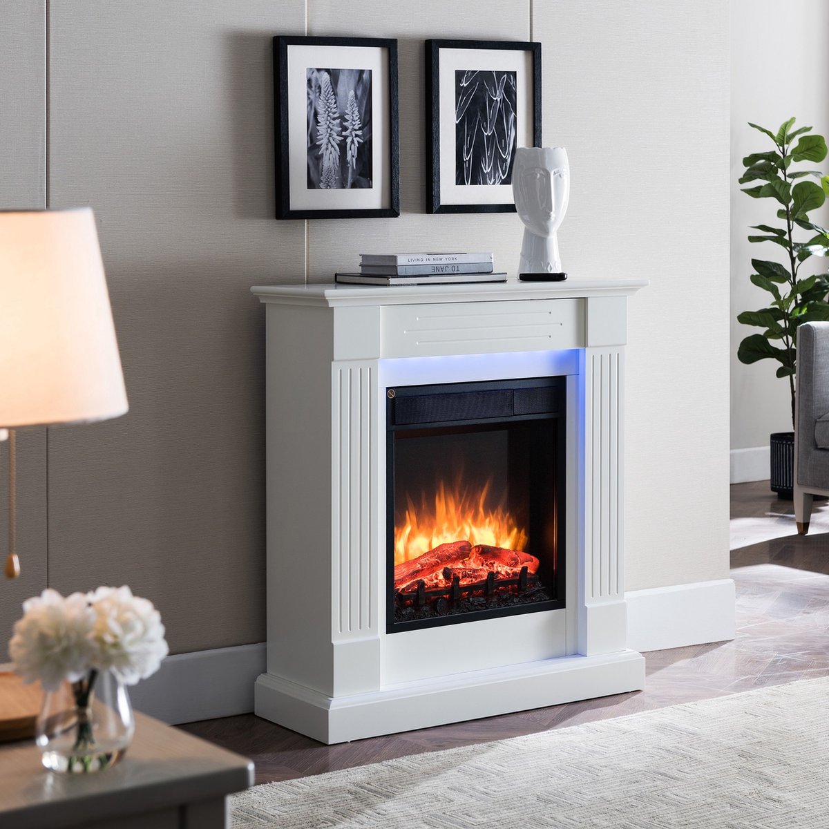 Ladina Elektrische Sfeerhaard Wit 85 cm