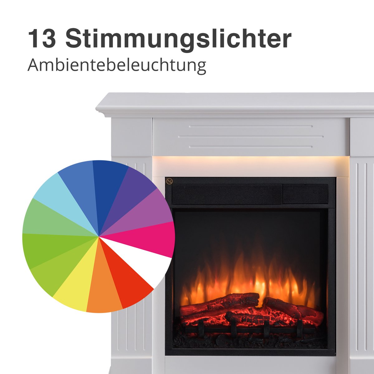 Ladina Elektrische Sfeerhaard Wit 85 cm