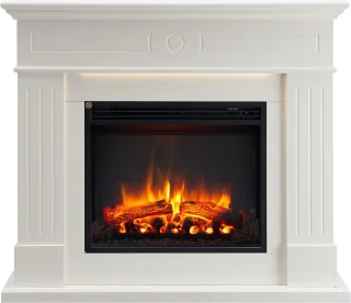 Leandros Elektrische Sfeerhaard Wit 110x95 cm