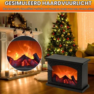 Led-haardlamp, elektrische open haard met vlameffect, decoratieve tafelhaard voor thuis