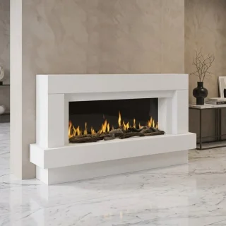 Linea Prestige elektrische sfeerhaard modern wit design 121 cm