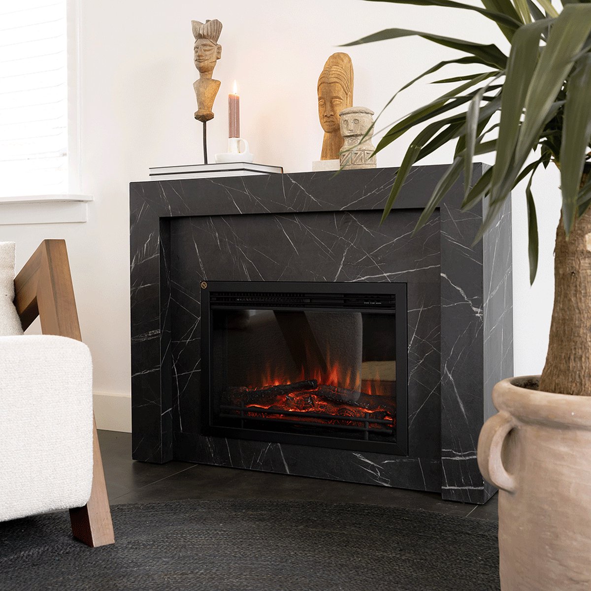 Livn Schouwombouw Bregenz Zwart Marmer Look 80x100x30 cm