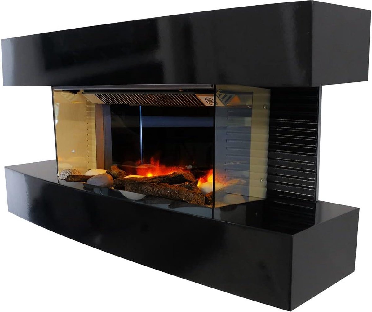 Lounge Design Medium Zwarte Elektrische Wandhaard