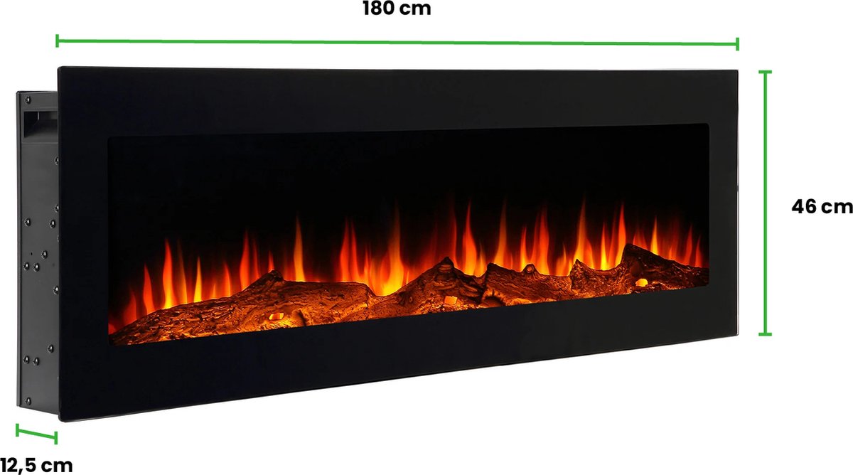 LumberQ Zara elektrische inbouw sfeerhaard 180x46x12,5 cm