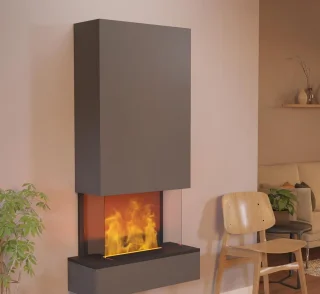 LumiFlame EliteGlow Wandhaard 158x80x40 cm - Grijs