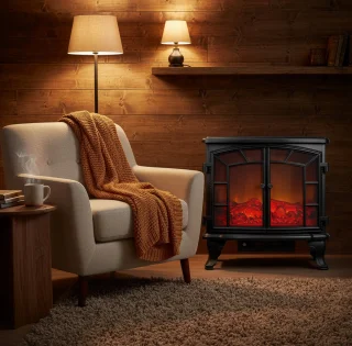 LumiHeat VintageFire Vrijstaande elektrische haard Zwart