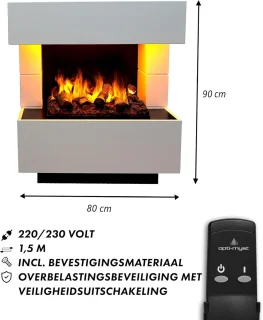 LuminFlame® KLEIST Vrijstaande elektrische haard – Wit