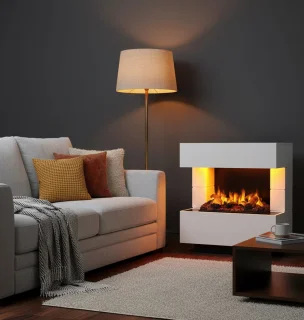 LuminFlame® KLEIST Vrijstaande elektrische haard – Wit