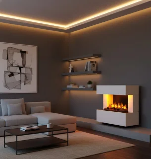 LuminFlame® KLEIST Vrijstaande elektrische haard – Wit