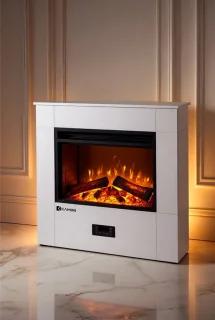 Luxe elektrische hoekhaard wit - Medahomestore