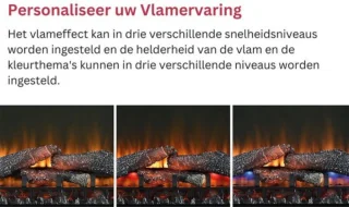 Luxe Elektrische Tafelhaard Met Schouw 60x45x20 cm Zwart