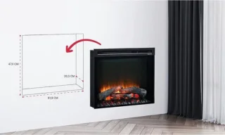 Luxe Elektrische Tafelhaard Met Schouw 60x45x20 cm Zwart