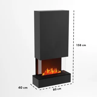 LuxeFlame Aurora 3D Elektrische Waterdamp Wandhaard