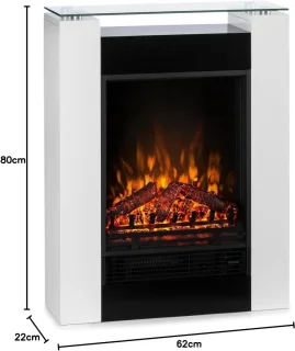 LuxeFlame Vrijstaande Elektrische Haard Wit