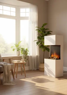 LuxeVibe BEETHOVEN Vrijstaande elektrische haard 170 cm wit