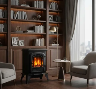 De Medahomestore Compacte Vrijstaande Elektrische Open Haard Zwart in één oogopslag