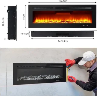 Medahomestore Elektrische 3D Wandhaard 152 cm