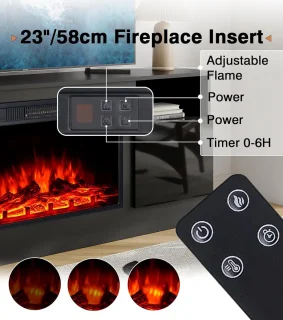 Medahomestore Elektrische Open Haard met TV-standaard 147,3 cm